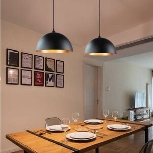 Elegant Black and Gold Pendant Light Set